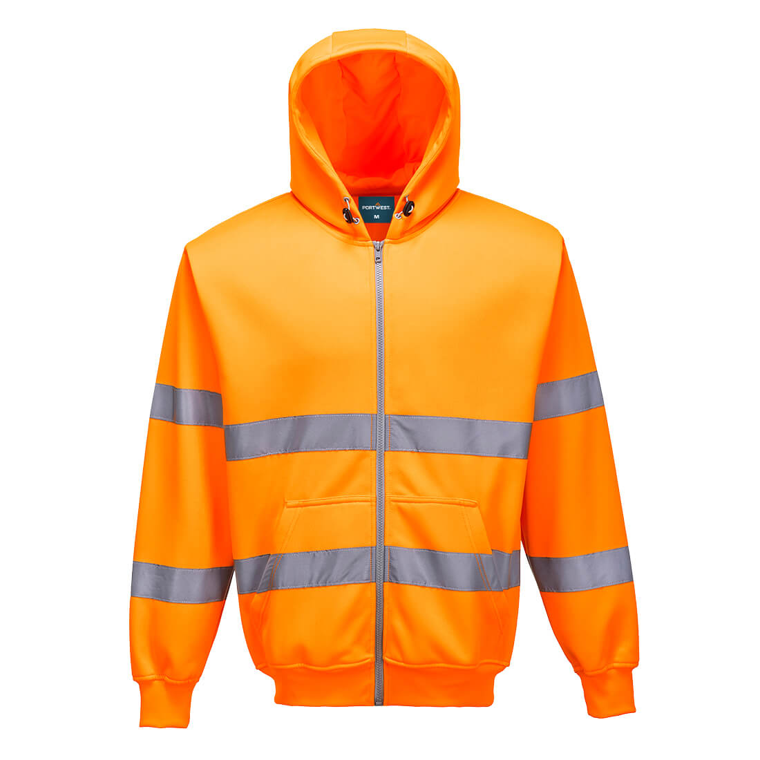 Hi-Vis džemperis ar kapuci un rāvējslēdzēju