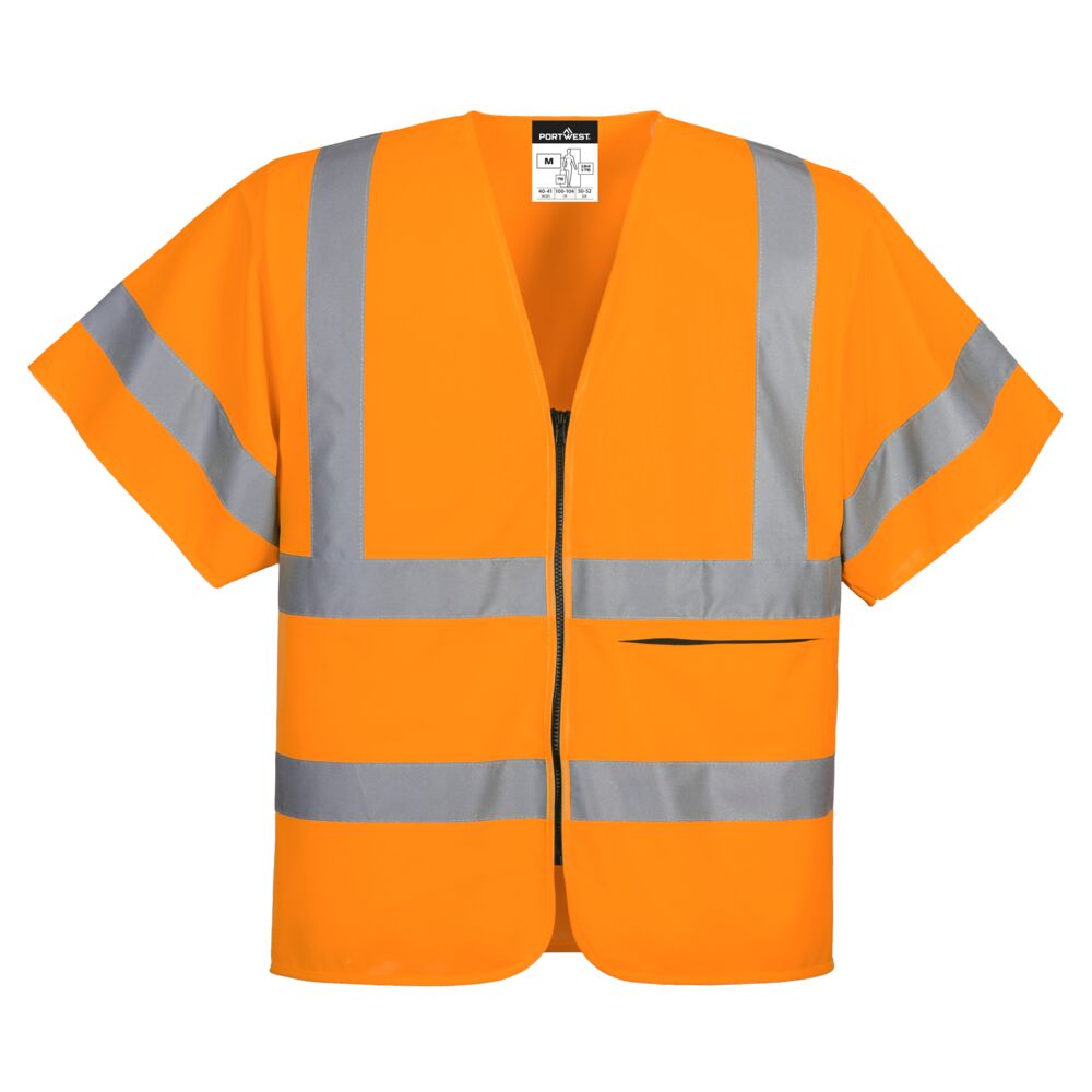 Hi-Vis veste ar siksnām un rāvējslēdzēju