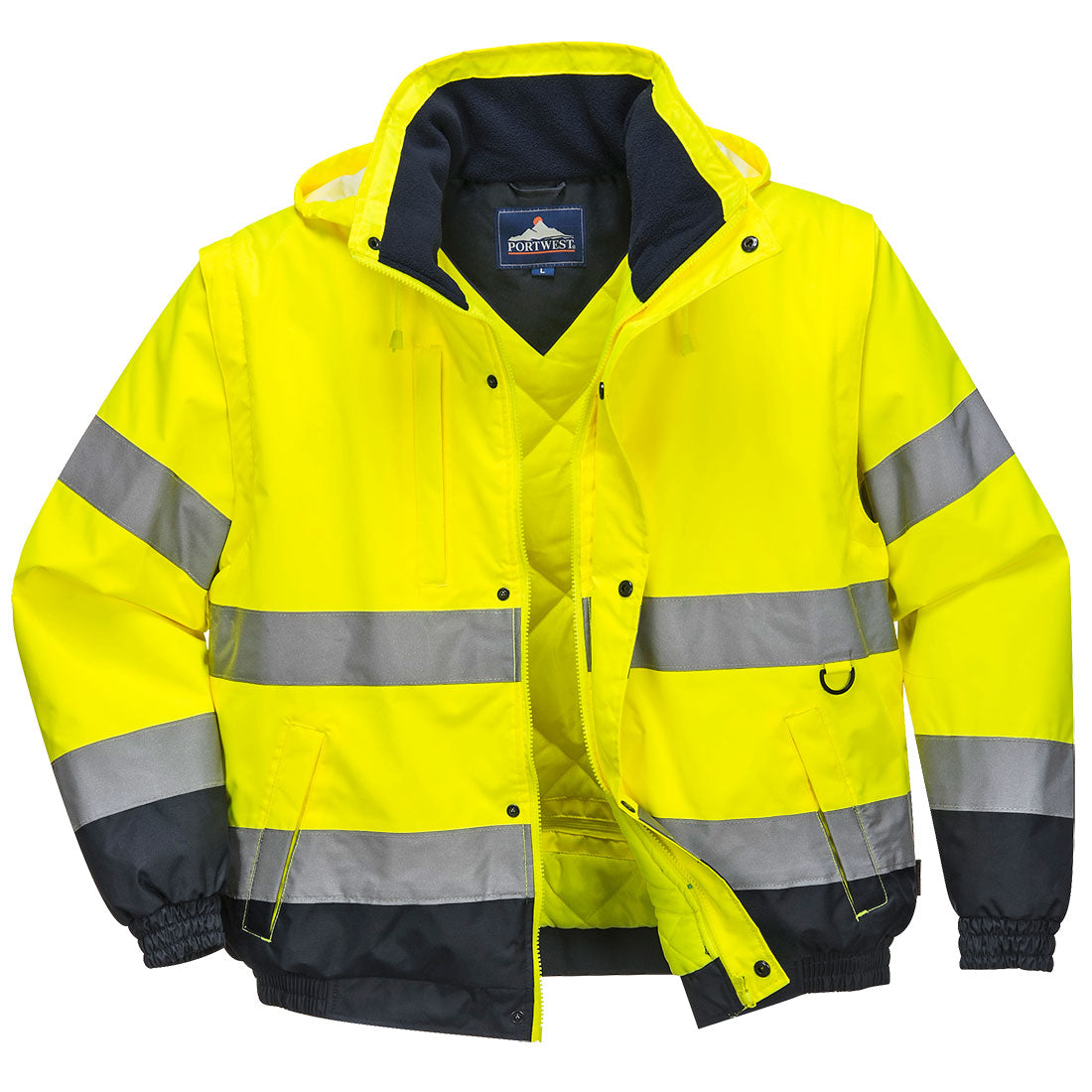 Hi-Vis 2-in-1 kontrasta bomber jaka