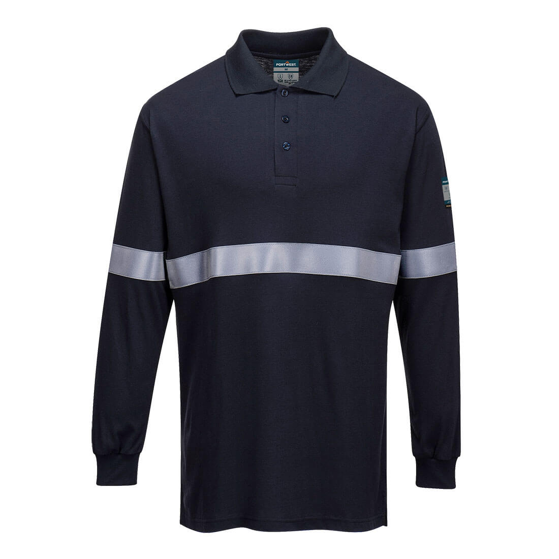 Modaflame Knit ugunsdrošs polo krekls ar garām piedurknēm