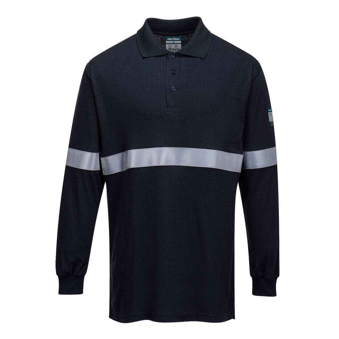 Modaflame Knit ugunsdrošs polo krekls ar garām piedurknēm