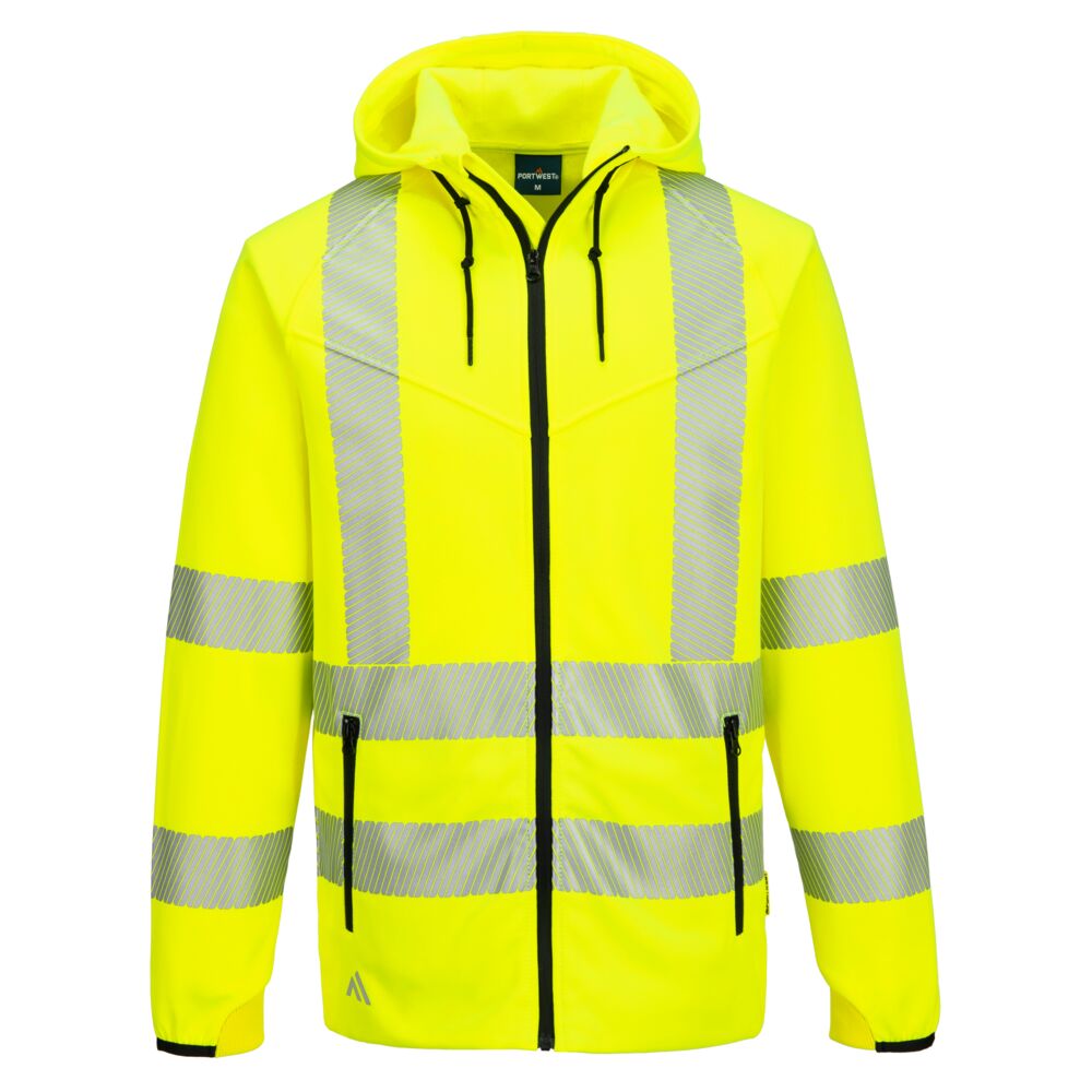 KX3 Sport Hi-Vis džemperis ar kapuci un rāvējslēdzēju