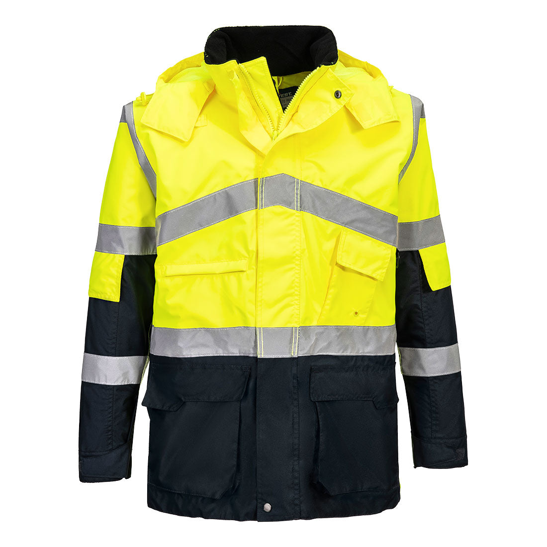 Hi-Vis elpojoša kontrasta lietus jaka